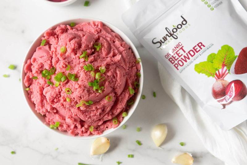 Beet Garlic Mashed Potatoes
