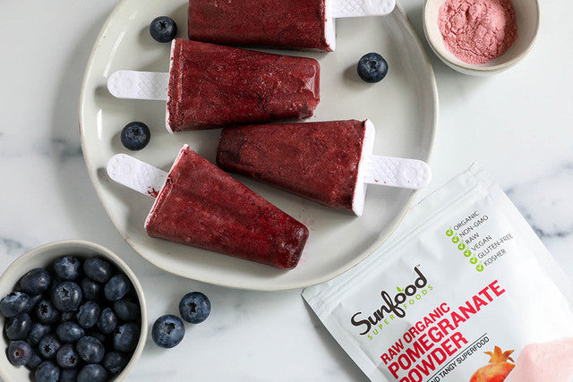 Blueberry Pomegranate Popsicles (Plant-Based)