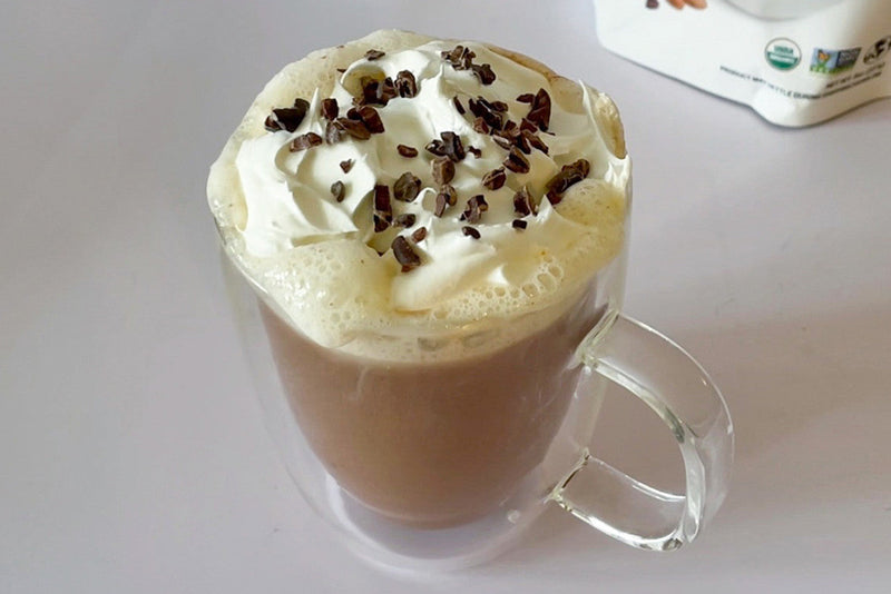 Tahini Hot Cocoa with Plant-Based Whipped Cream