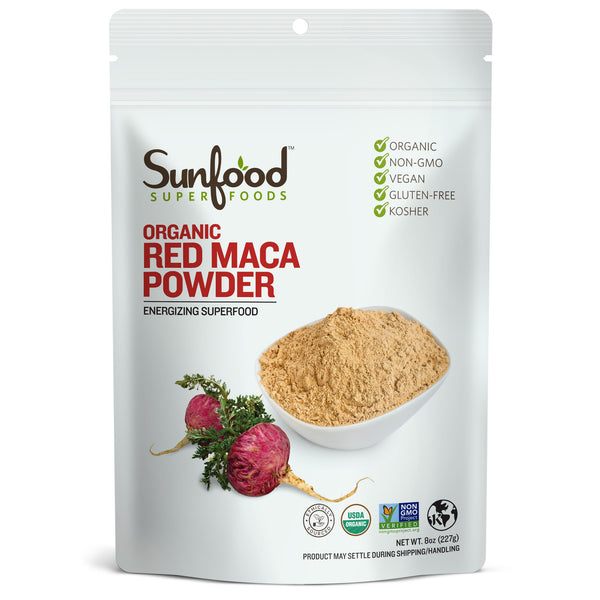 Red Maca Powder, 8oz, Organic - Front