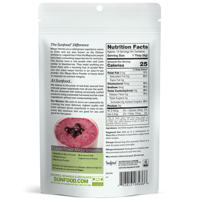 Maqui Berry Powder, Organic, Raw - Back