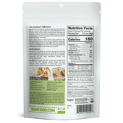 Goji Berries, Organic, 8oz - Back