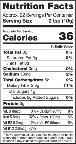 Supergreens, 8oz, Organic - Nutrition Facts