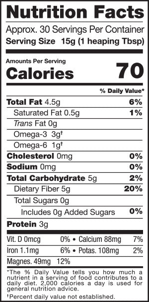 Chia Seeds, 1lb, Organic, Raw - Nutrition facts