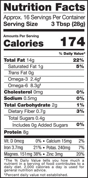 Hemp Seeds, Shelled, 1lb, Organic, Raw - Panel