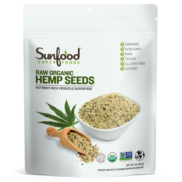 organic hemp seeds for planting Sunfood Shelled Hemp Seeds