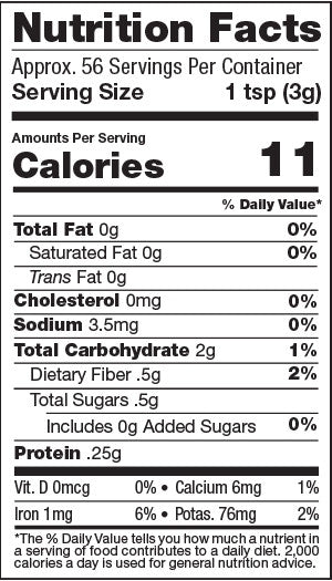 Golden Milk Super Blend, 6oz, Organic - Nutrition Facts