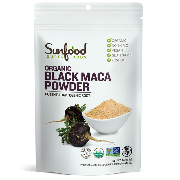 Black Maca Powder, 4oz, Organic, Raw - Front