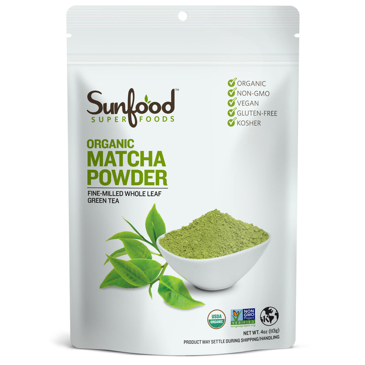 Matcha Green Tea Powder, 4oz, Organic - Front