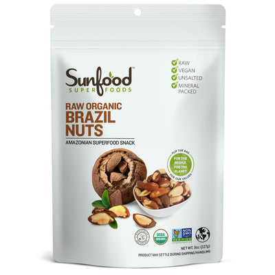 Brazil Nuts, 8oz, Organic, Raw - Front
