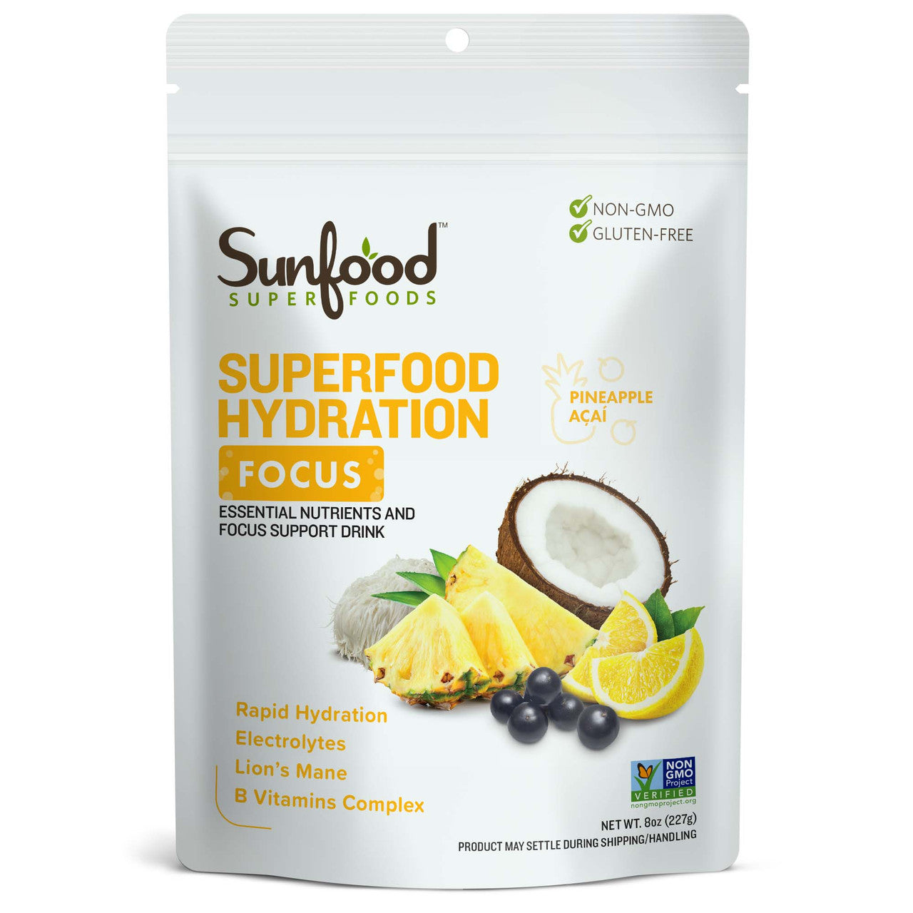 Electrolyte Drink Powder, Superfood Hydration, Focus, 8oz