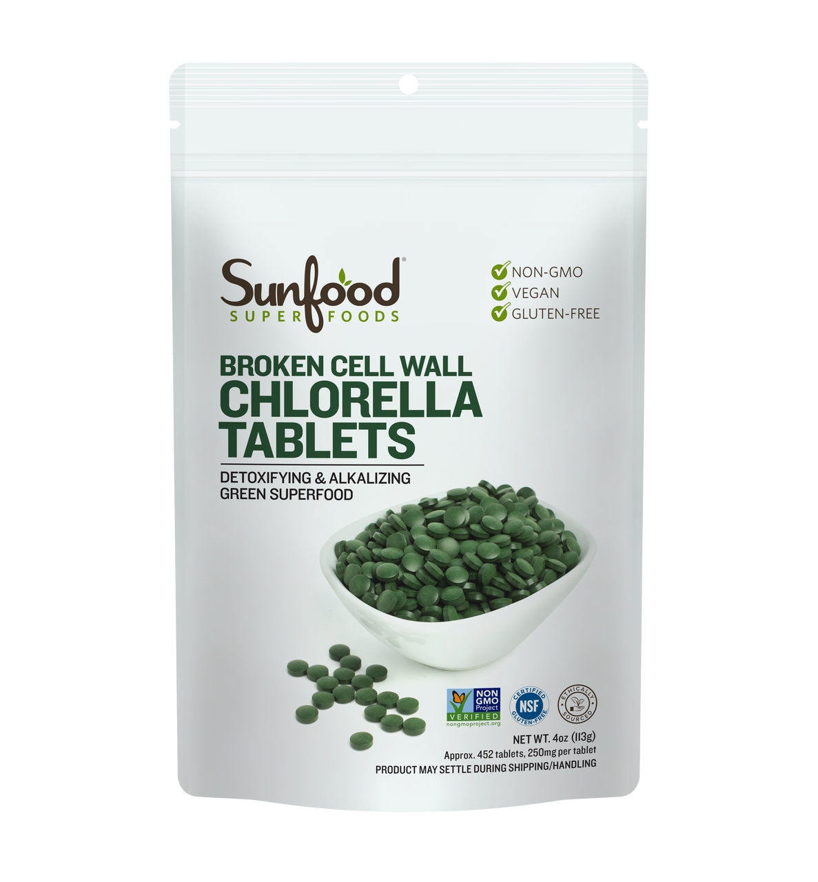 Chlorella Tablets, 4oz - Front