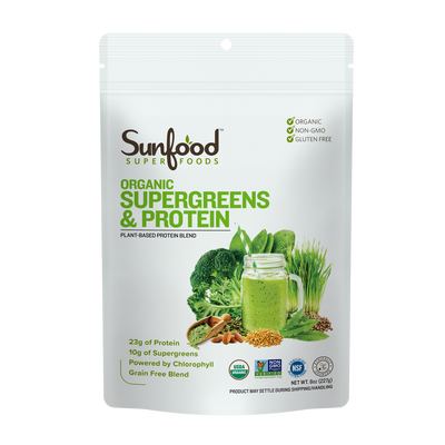 Supergreens & Protein, 8oz, Organic - Front