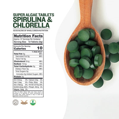 Spirulina & Chlorella Tablets, 2 oz
