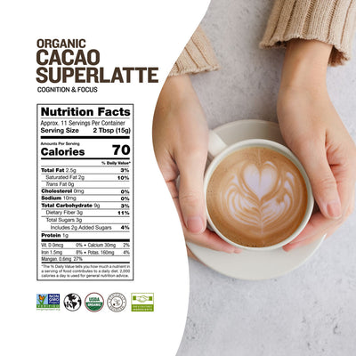 Cacao SuperLatte, 6oz, Organic NFP