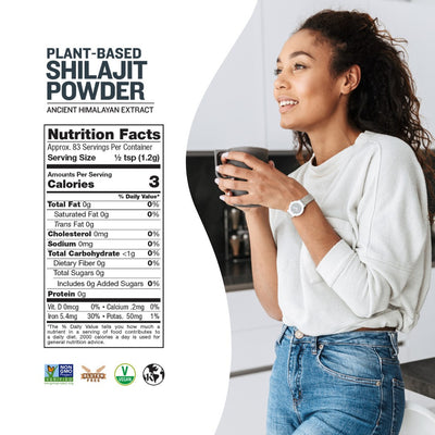 Shilajit Powder, 3.5oz, Raw - Nutrition Facts